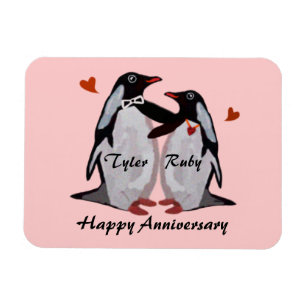 Happy Anniversary Penguin Love Magnet