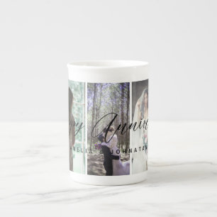 Happy Anniversary Photo Collage Mug Vertical Photo