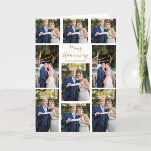 Happy Anniversary Photo Collage Romantic Modern Card