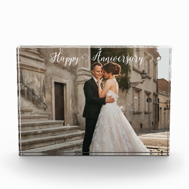Happy Anniversary Photo- Personalised couple  Photo Block (Front)