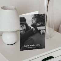 Happy Anniversary Photo Trendy Romantic Card