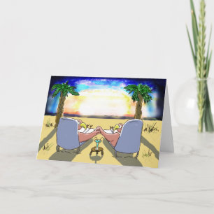 Happy Anniversary Pink Flamingo Couple Card