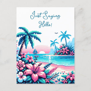 Happy Anniversary   Pixel Art Ocean Postcard