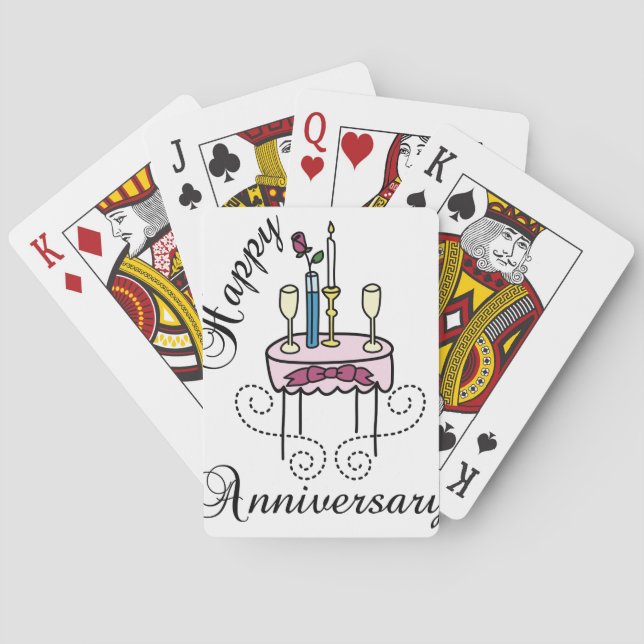 Happy Anniversary Playing Cards (Back)