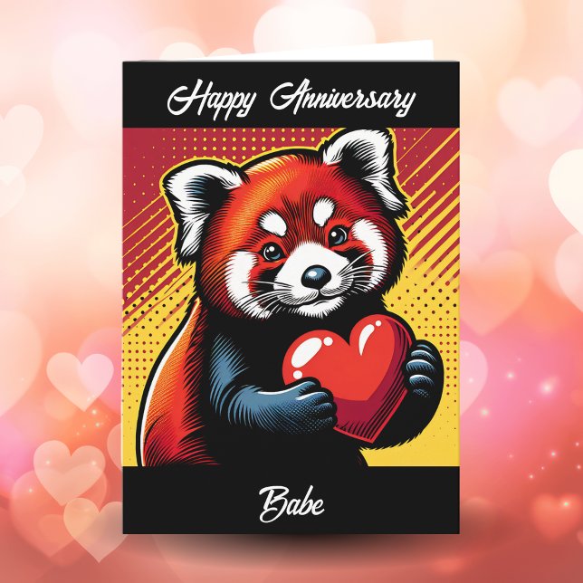 Happy Anniversary | Pop Art Red Panda Card (Creator Uploaded)