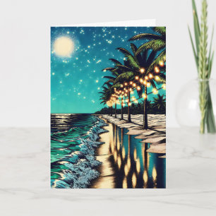 Happy Anniversary Pretty Coastal Art Personalised Card