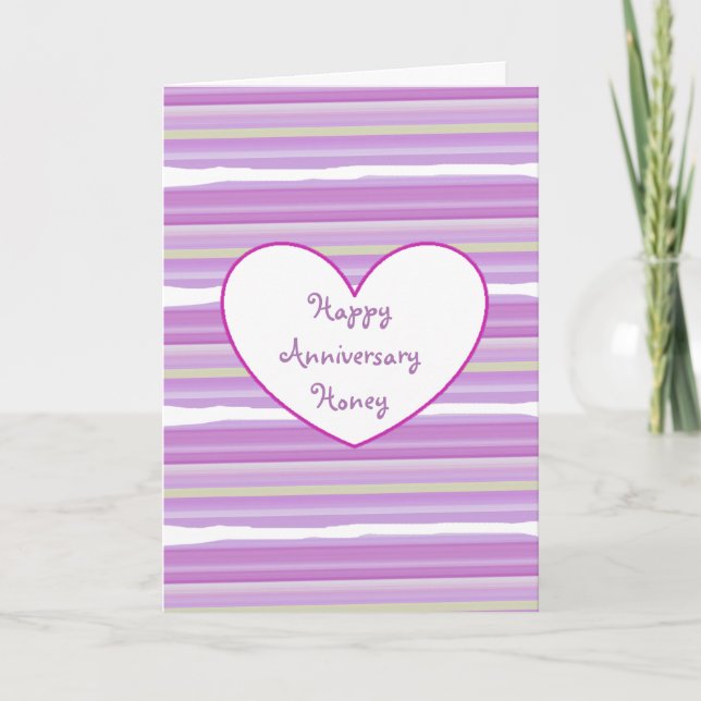 Happy Anniversary Pretty Purple Watercolor Card (Front)