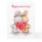 Happy Anniversary, rabbit couple with heart