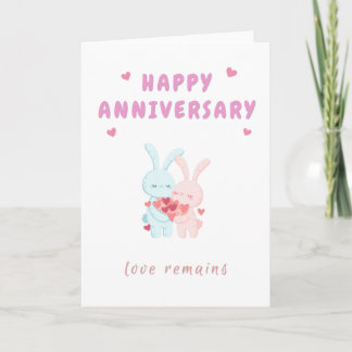 Happy Anniversary Rabbit in Love Card