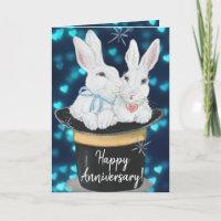 Happy Anniversary Rabbits Magic Top Hat Custom