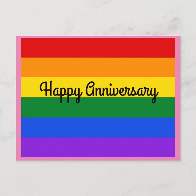 Happy Anniversary Rainbow #1 Postcard (Front)