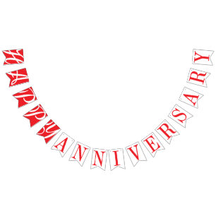 HAPPY ANNIVERSARY RED DECOR BUNTING