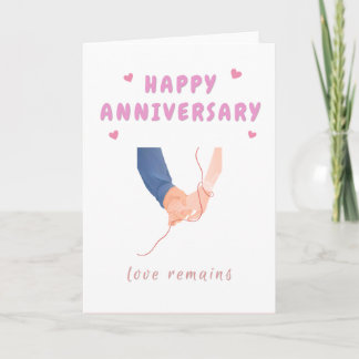 Happy Anniversary Red Strings Hand Card