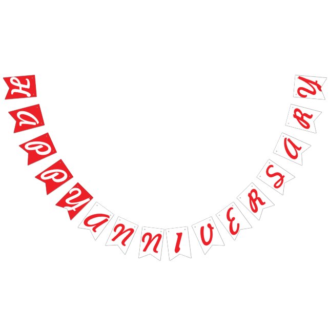 HAPPY ANNIVERSARY, RED + White Bunting (All)