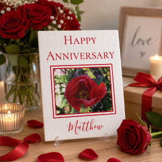 Happy Anniversary Rose Photo Theme Jigsaw Puzzle