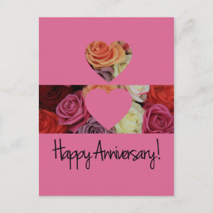 Happy Anniversary roses Postcard
