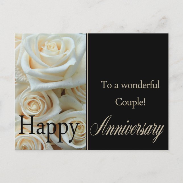 Happy Anniversary roses Postcard (Front)