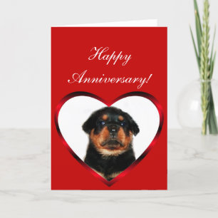 Happy Anniversary Rottweiler puppy greeting card