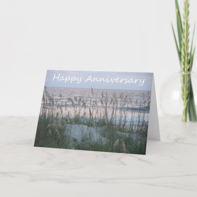 Happy Anniversary Seaside - To Mum and Dad Card (Front)
