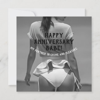 Happy Anniversary Sexy Naughty Customizable Thank You Card