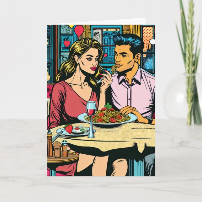 Happy Anniversary | Spaghettis Dinner Card (Front)
