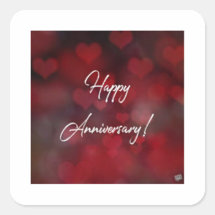HAPPY ANNIVERSARY SQUARE STICKER