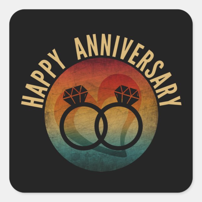 happy anniversary  square sticker (Front)