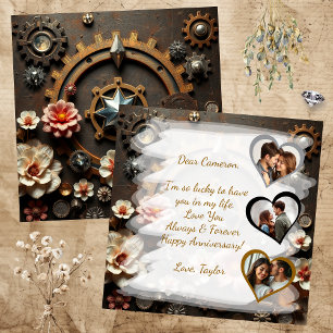 Happy Anniversary Steampunk Themed Card