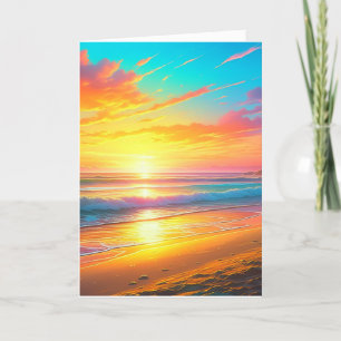 Happy Anniversary Sweetheart Seaside Art Card