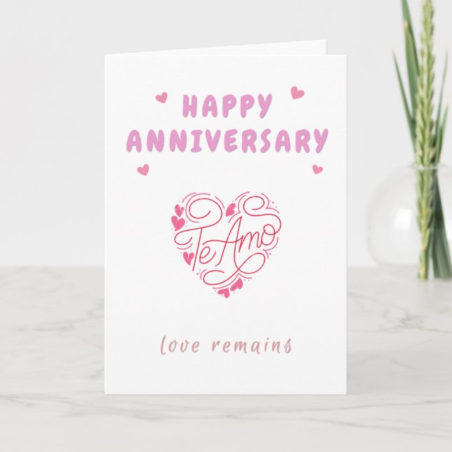 Happy Anniversary Te Amo Love Card (Front)