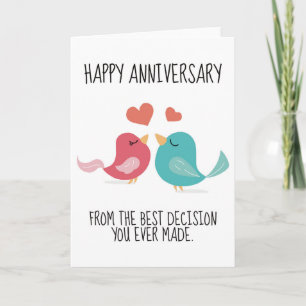 Happy Anniversary The Best Decision You Ever Made Thank You Card