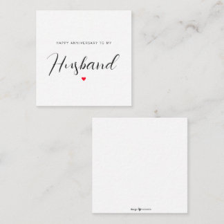 Happy Anniversary To My Husband  Enclosure Card