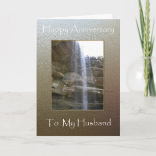 Happy Anniversary To My Husband - Waterfall Card