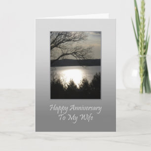 Happy Anniversary To My Wife - Sunset Lake Card