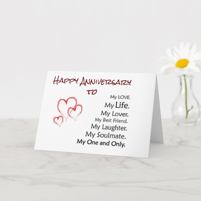 HAPPY **ANNIVERSARY** TO THE LOVE OF MY LIFE CARD (Small Plant)