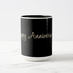 Happy Anniversary Two-Tone Coffee Mug