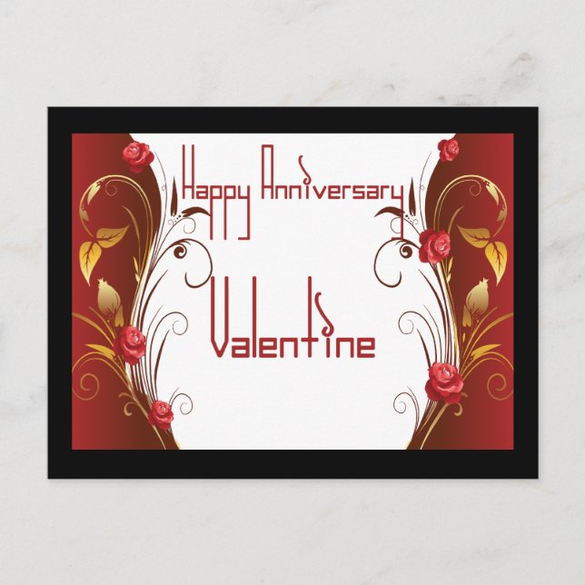 Happy Anniversary Valentine Postcard (Front)