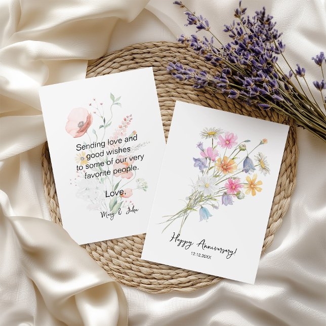 Happy Anniversary w Spring Flowers Anniversary Card (Creator Uploaded)
