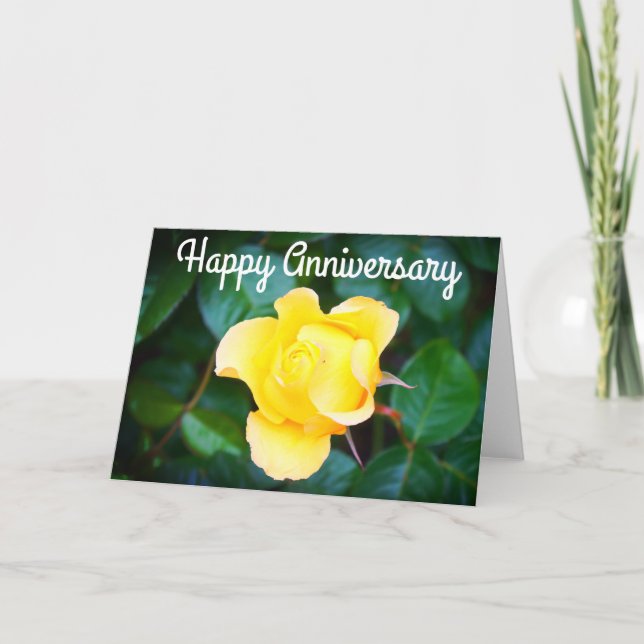 Happy Anniversary Walking on Sunshine Rose #1 Card (Front)