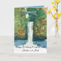 Happy Anniversary Waterfall Bridge Personalised