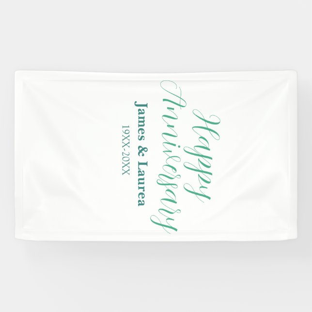 Happy anniversary wedding name date year simple mi banner (Horizontal)
