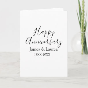 Happy anniversary wedding name date year simple mi card
