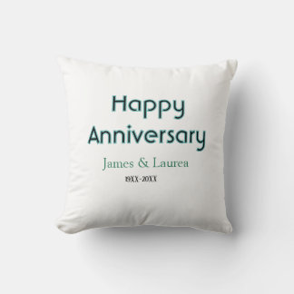 Happy anniversary wedding name date year simple mi cushion