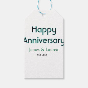 Happy anniversary wedding name date year simple mi gift tags