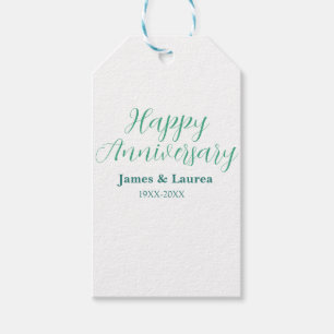 Happy anniversary wedding name date year simple mi gift tags