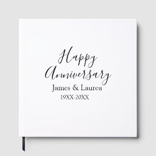 Happy anniversary wedding name date year simple mi guest book