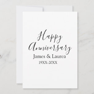 Happy anniversary wedding name date year simple mi invitation