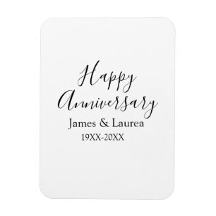Happy anniversary wedding name date year simple mi magnet