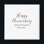Happy anniversary wedding name date year simple mi magnet<br><div class="desc">Design</div>