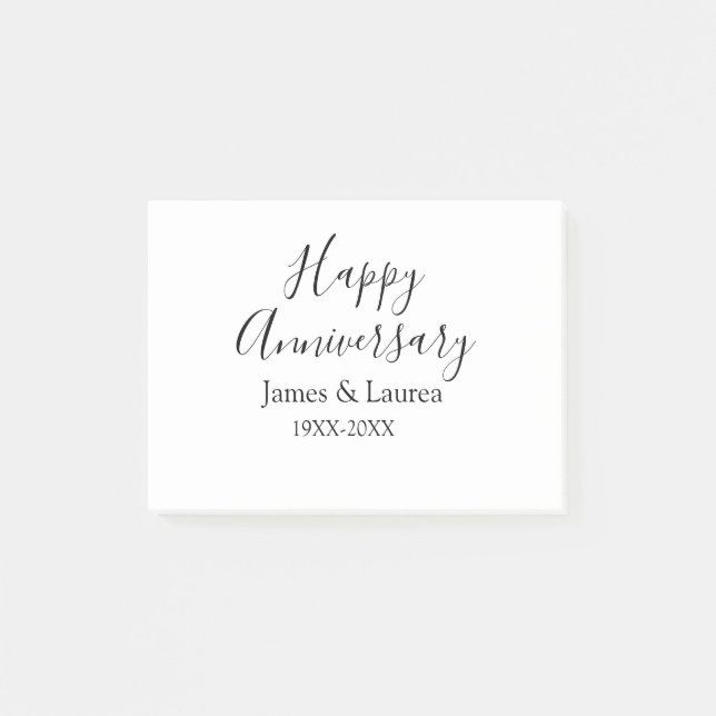 Happy anniversary wedding name date year simple mi post-it notes (Front)